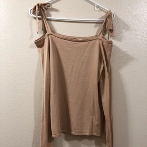 Off the shoulder beige long sleeve